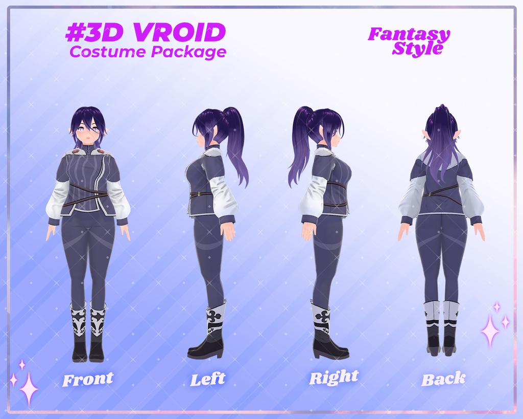 3D VRoid Enchanted Clothing Pack Elegant & Mystical Fashion | VRoid Clothes, VRoid Outfit, VRoid Costume