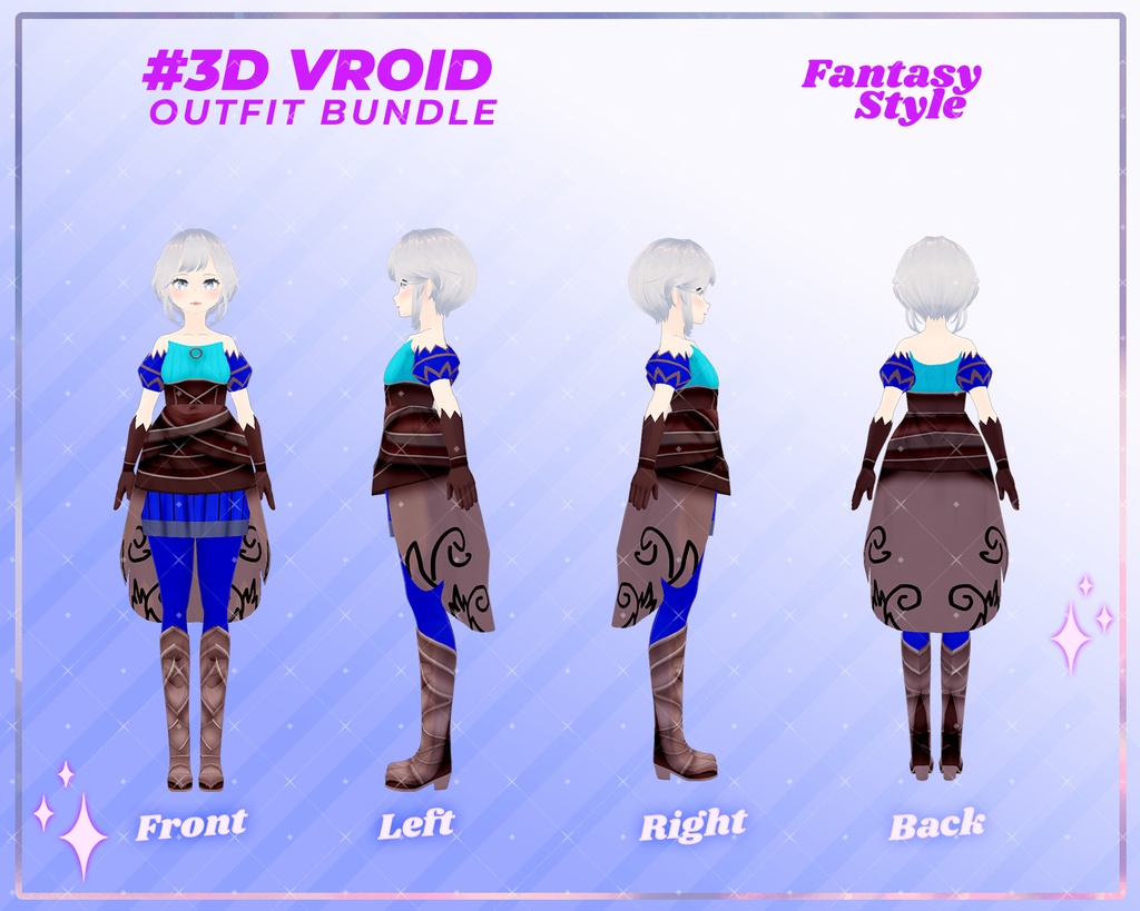 3D VRoid Enchanted Clothing Pack Elegant & Mystical Fashion | VRoid Clothes, VRoid Outfit, VRoid Costume