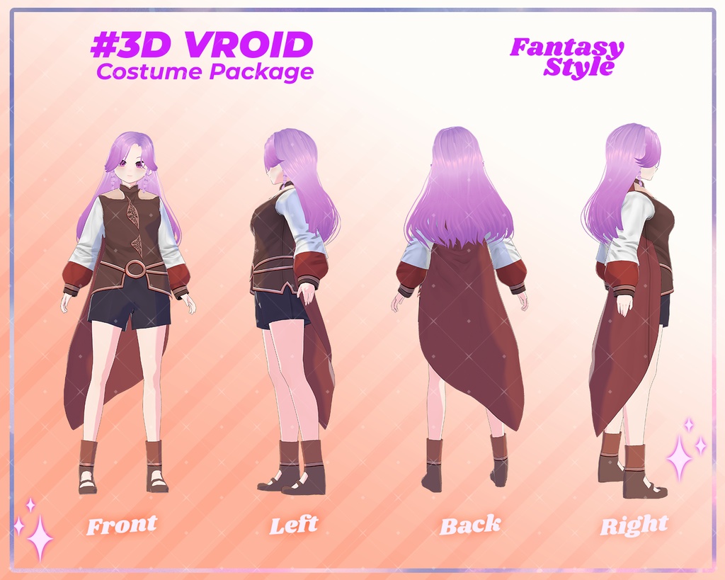 3D VRoid Outfit Pack Fantasy Style Enchanted Costumes for VRoid Models | VRoid Clothes, VRoid Costume, VRoid Fashion