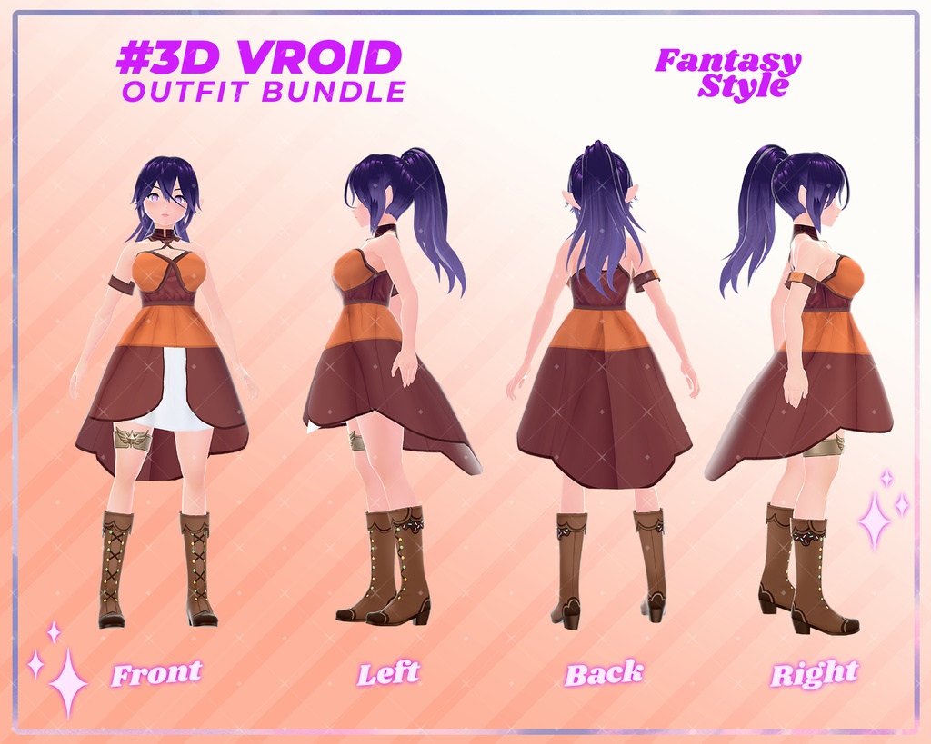 3D VRoid Outfit Pack Fantasy Style Enchanted Costumes for VRoid Models | VRoid Clothes, VRoid Costume, VRoid Fashion