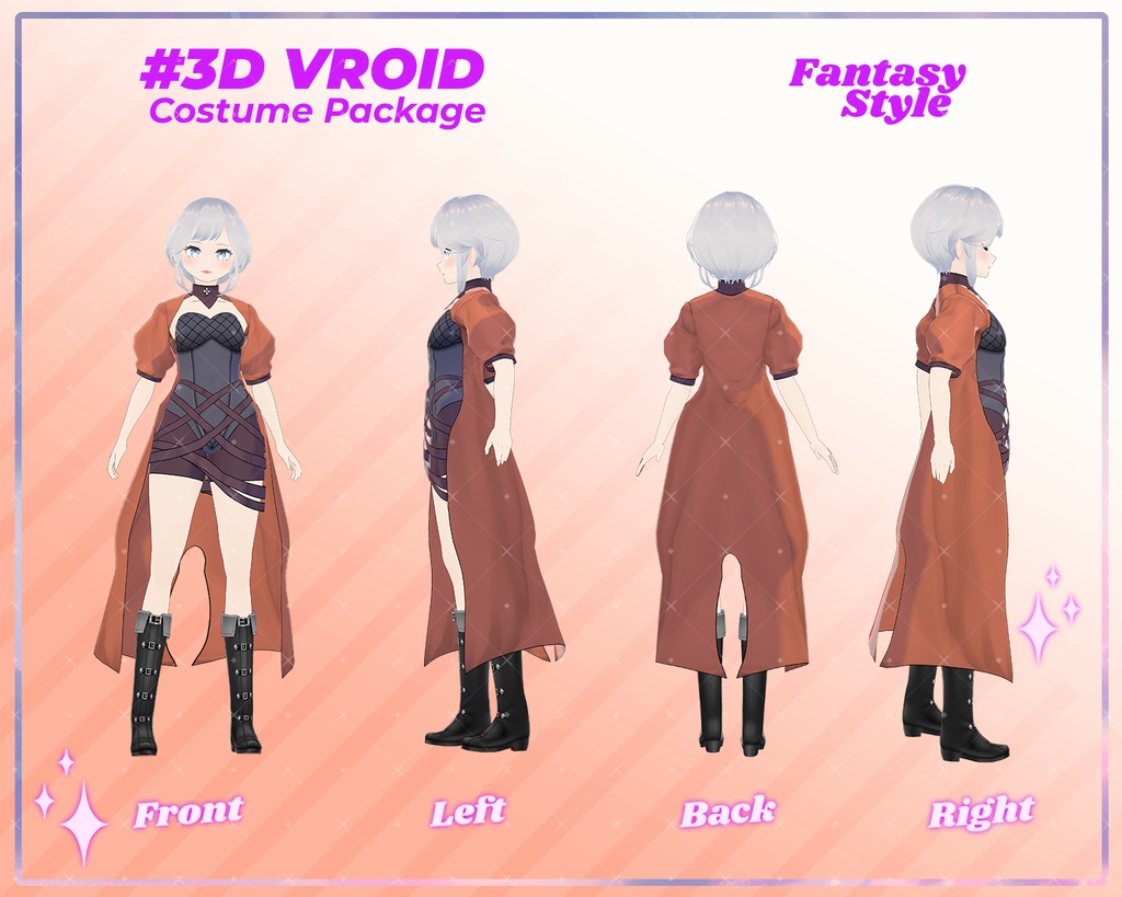 3D VRoid Outfit Pack Fantasy Style Enchanted Costumes for VRoid Models | VRoid Clothes, VRoid Costume, VRoid Fashion