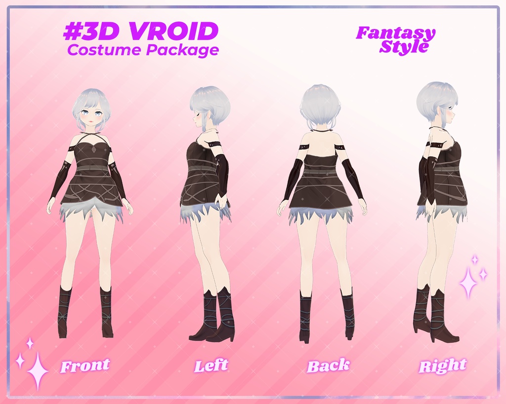 3D VRoid Outfit Pack Fantasy Style Dark Enchanted Costumes for VRoid Models | VRoid Clothes, VRoid Costume, VRoid Fashion