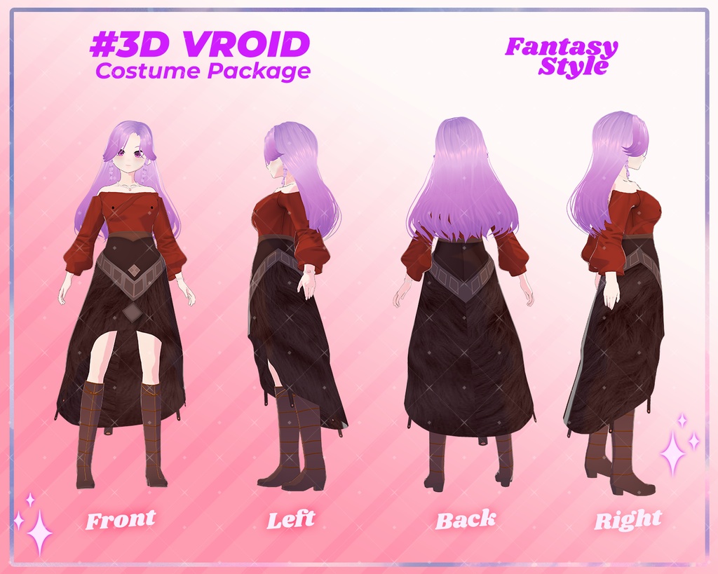 3D VRoid Outfit Pack Fantasy Style Dark Enchanted Costumes for VRoid Models | VRoid Clothes, VRoid Costume, VRoid Fashion