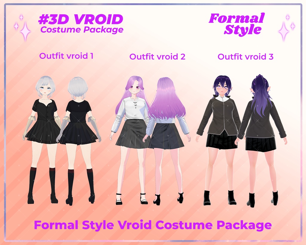 3D VRoid Casual Fashion Pack Feminine & Stylish Everyday Wear | VRoid Clothing, VRoid Style, VRoid Trendy