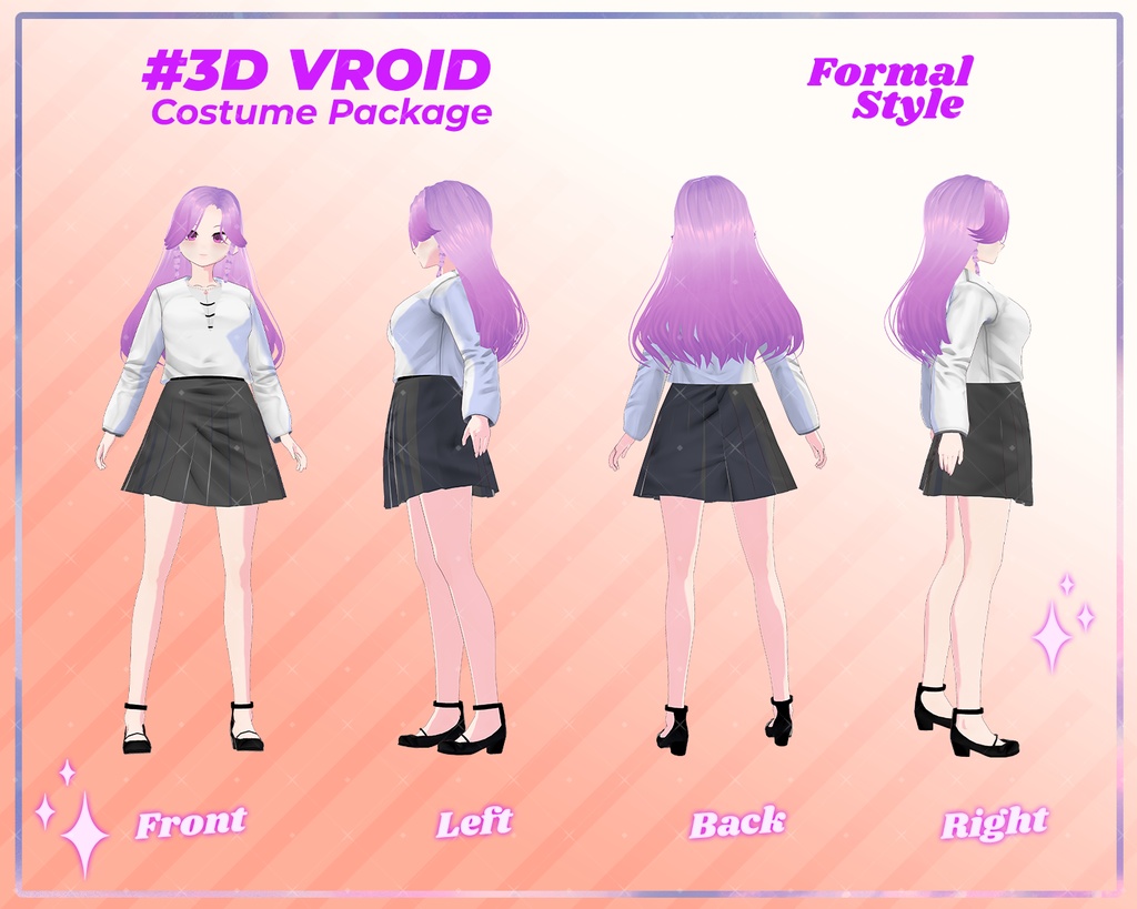 3D VRoid Casual Fashion Pack Feminine & Stylish Everyday Wear | VRoid Clothing, VRoid Style, VRoid Trendy