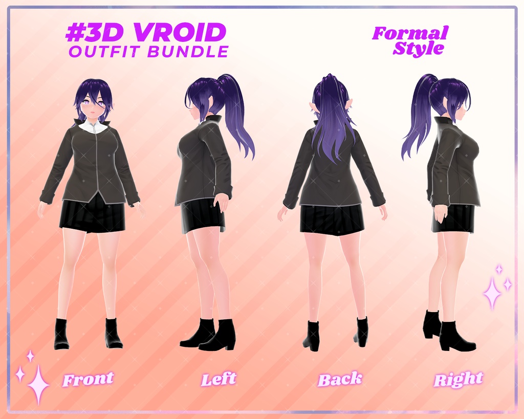 3D VRoid Casual Fashion Pack Feminine & Stylish Everyday Wear | VRoid Clothing, VRoid Style, VRoid Trendy