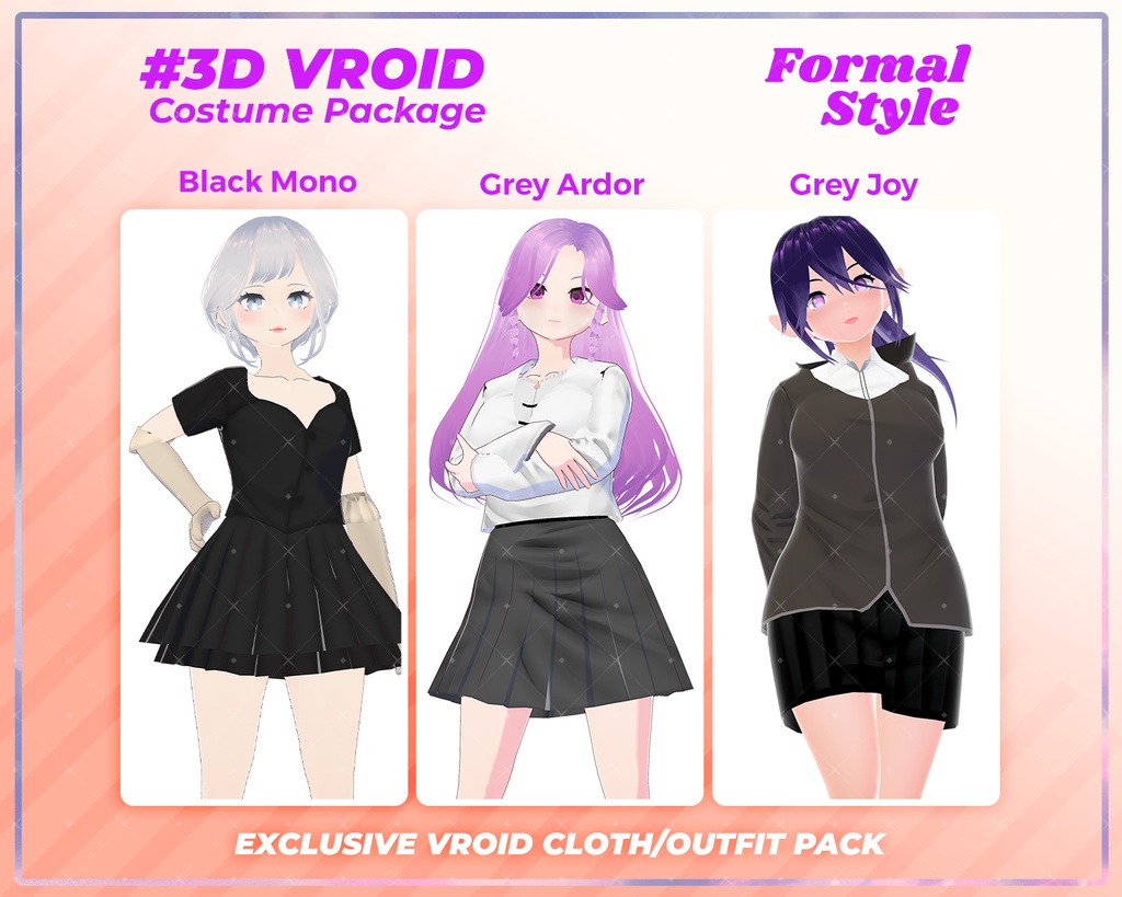 3D VRoid Casual Fashion Pack Feminine & Stylish Everyday Wear | VRoid Clothing, VRoid Style, VRoid Trendy