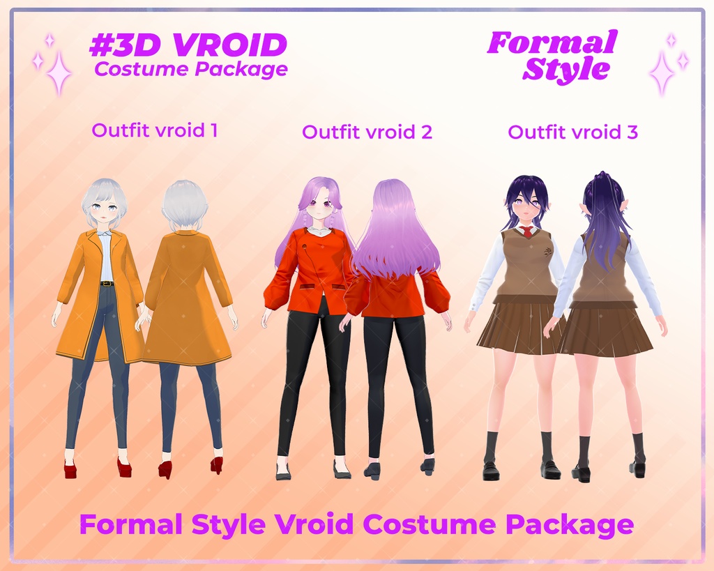 3D VRoid Everyday Wear Pack Simple & Adorable Girl Outfits | VRoid Fashion, VRoid Outfit, Modern Outfit