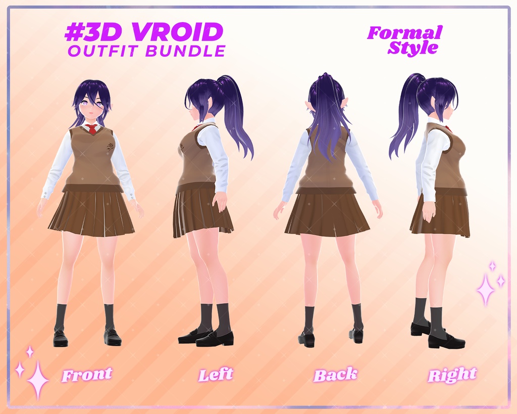 3D VRoid Everyday Wear Pack Simple & Adorable Girl Outfits | VRoid Fashion, VRoid Outfit, Modern Outfit
