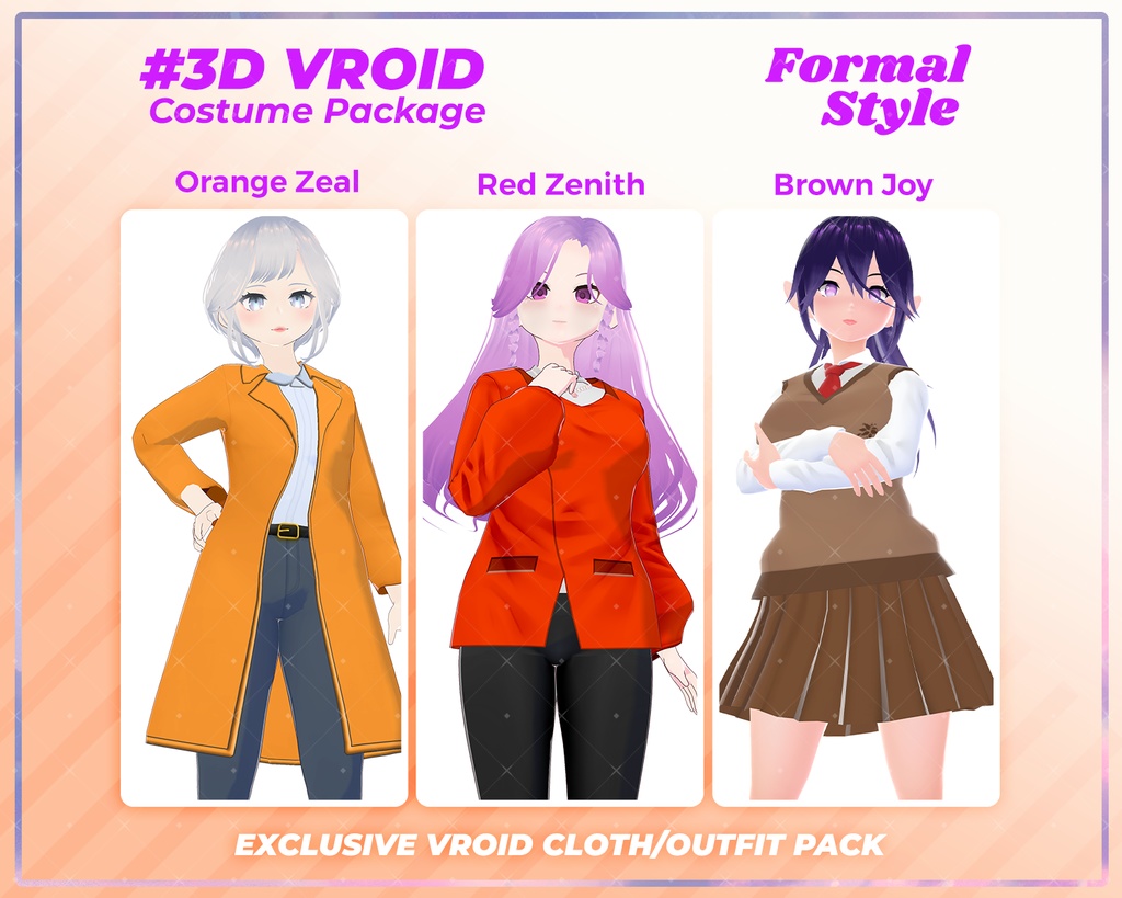 3D VRoid Everyday Wear Pack Simple & Adorable Girl Outfits | VRoid Fashion, VRoid Outfit, Modern Outfit