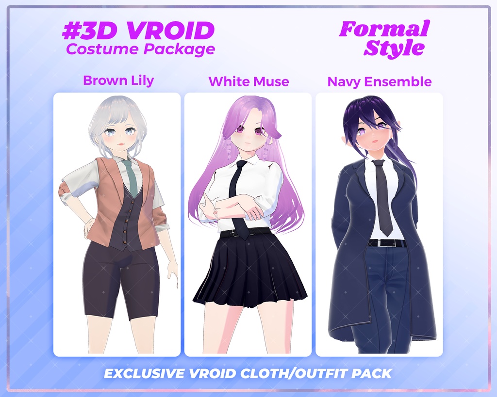 3D VRoid Soft Casual Pack Cute & Relaxed Outfits for VRoid Models | VRoid Outfit, VRoid Clothes, VRoid Fashion