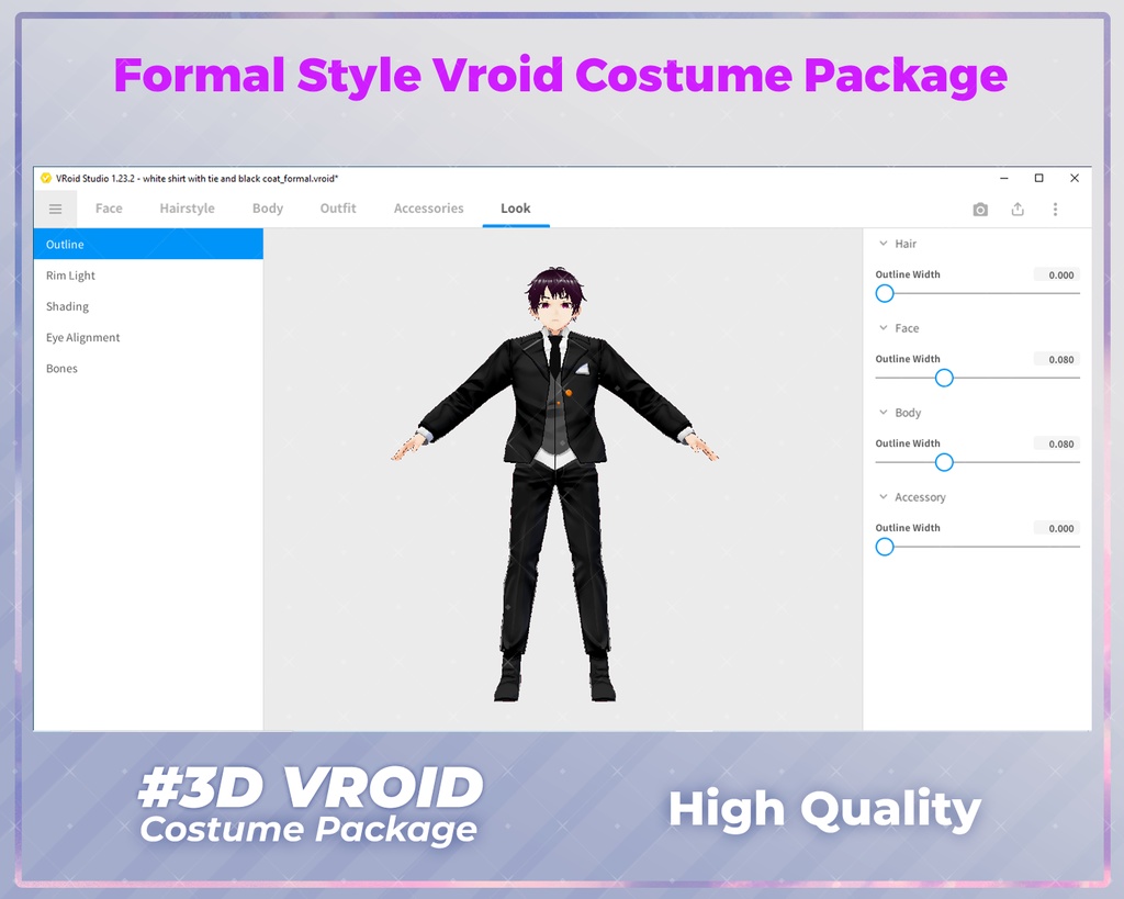 3D VRoid Formal Male Outfit Pack Elegant Suits & Classy Attire for VRoid Models | VRoid Clothes, VRoid Business, VRoid Fashion
