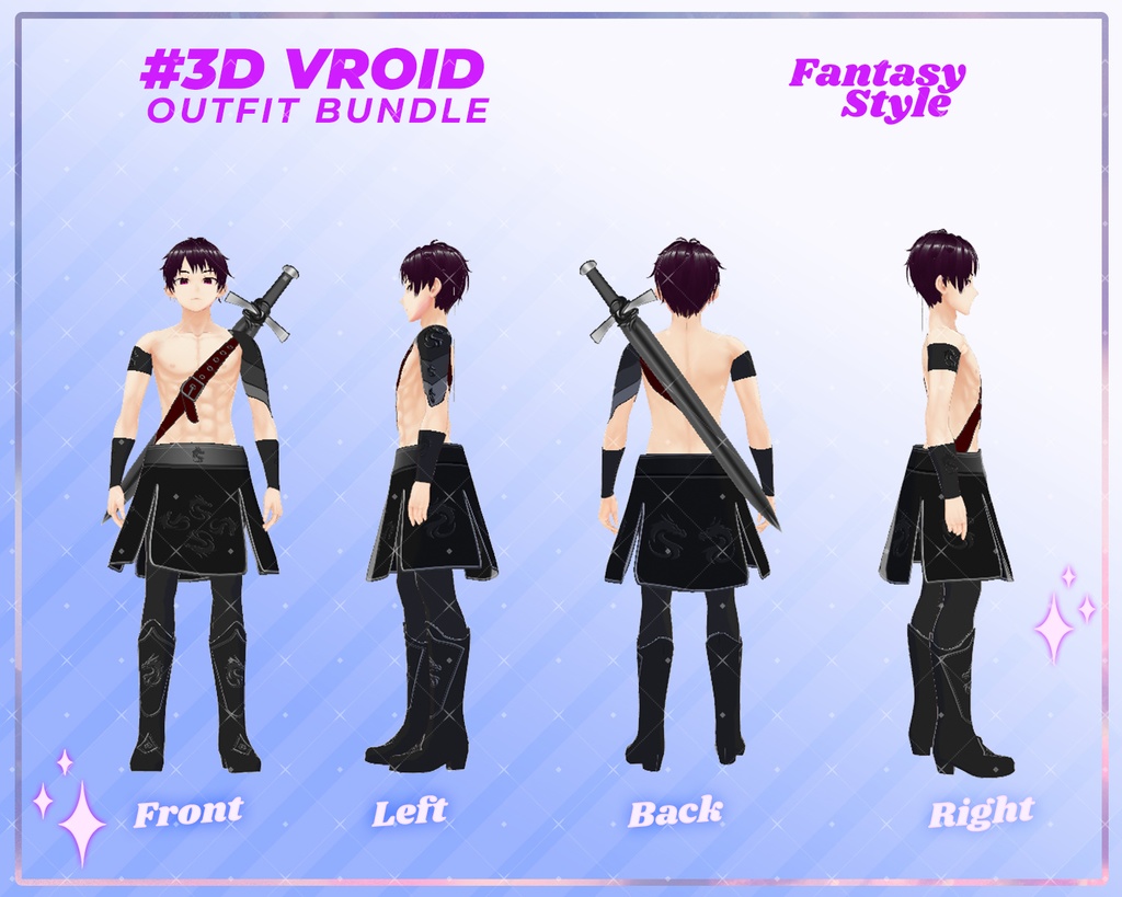 3D VRoid Enchanted Male Clothing Pack Royal & Legendary Looks for VRoid Models | VRoid Outfit, VRoid Fashion, VRoid Attire