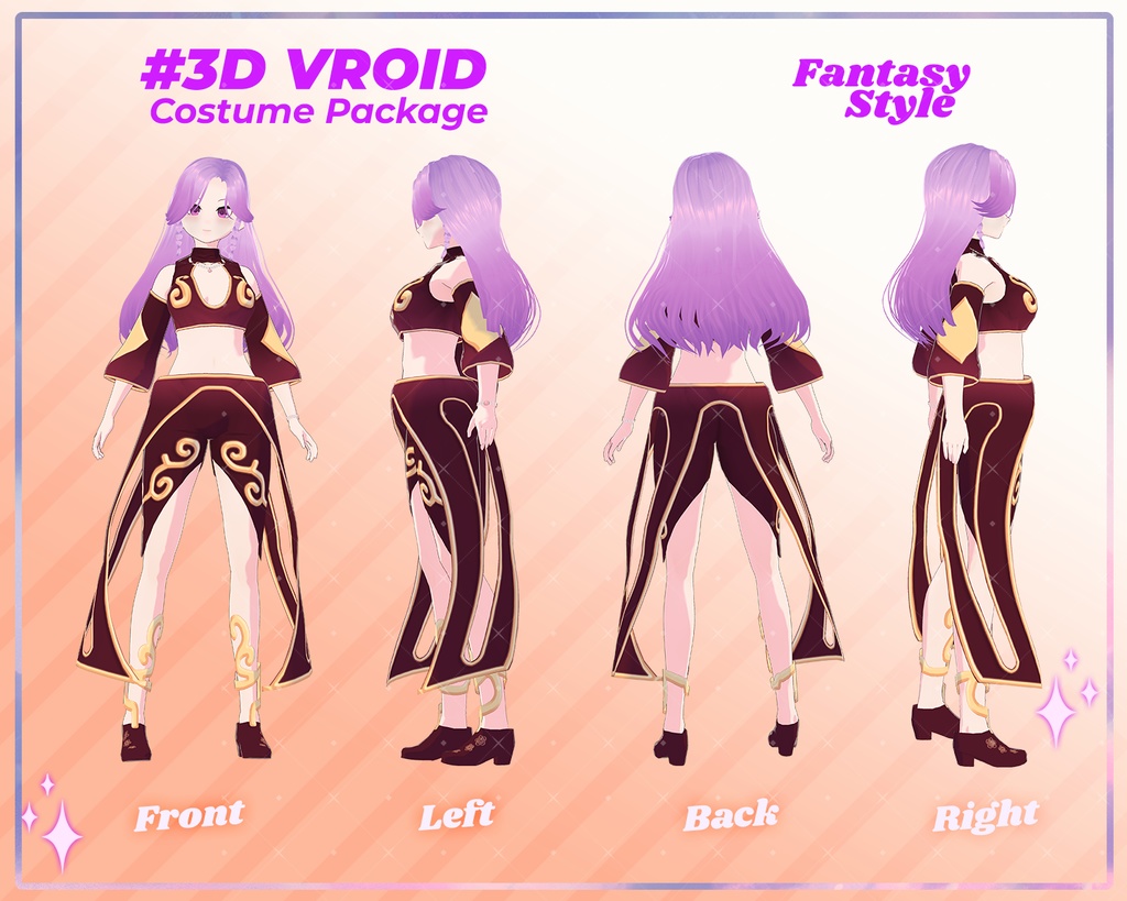 3D VRoid Outfit Pack Fantasy Style Enchanted Sorceress & Royal Attire for VRoid Models | VRoid Clothes, VRoid Costume, VRoid Fashion