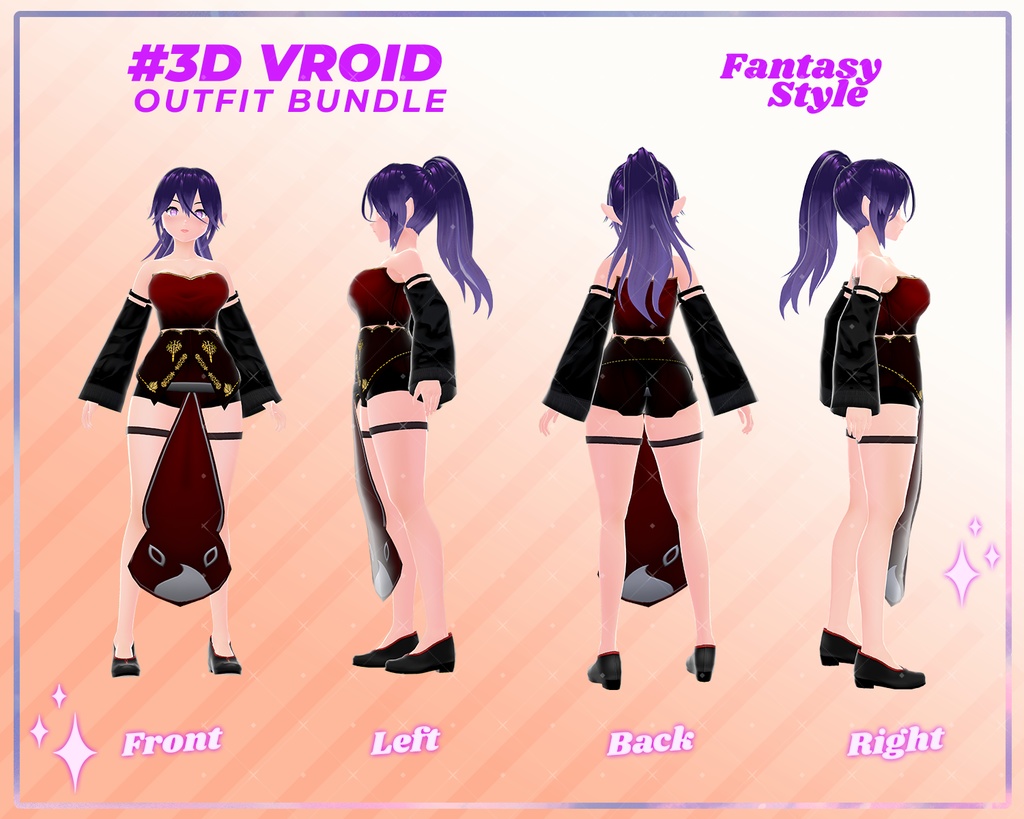 3D VRoid Outfit Pack Fantasy Style Enchanted Sorceress & Royal Attire for VRoid Models | VRoid Clothes, VRoid Costume, VRoid Fashion