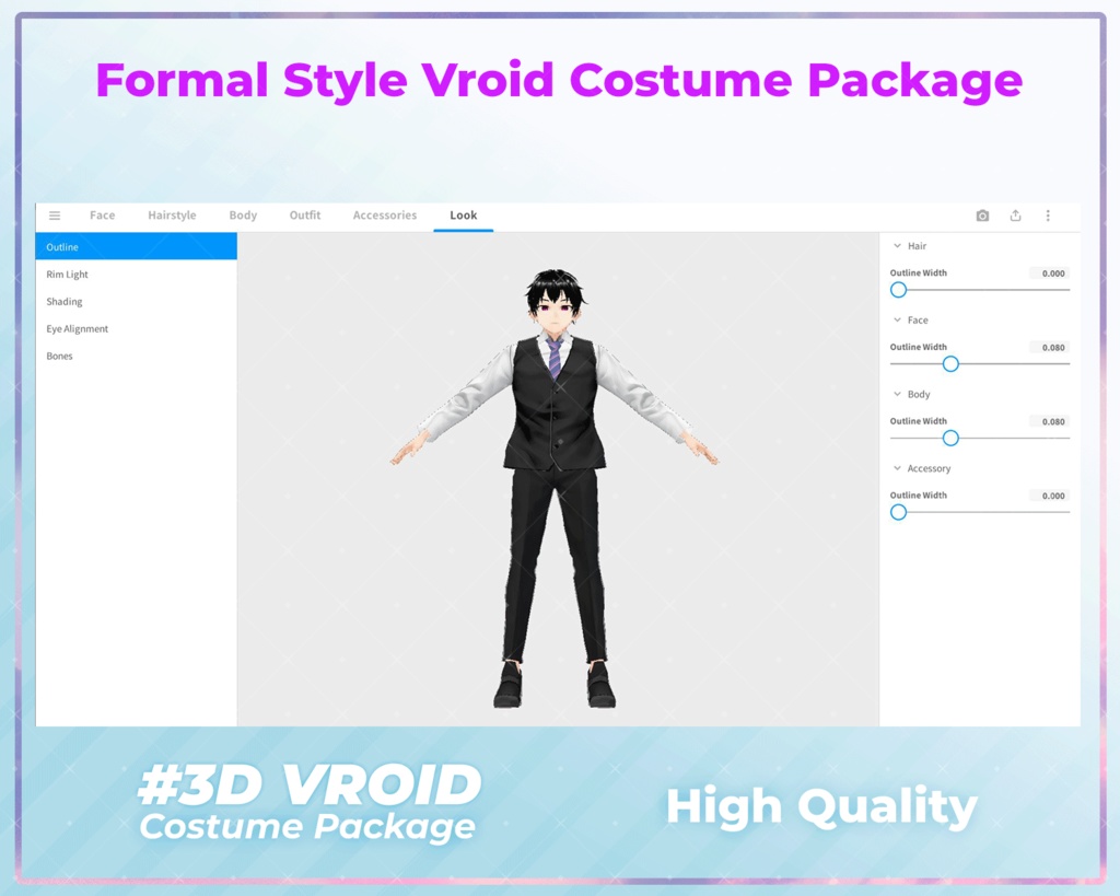 3D VRoid Outfit Pack Formal Style Elegant Suit Collection for VRoid Models | VRoid Clothes, VRoid Costume, VRoid Fashion