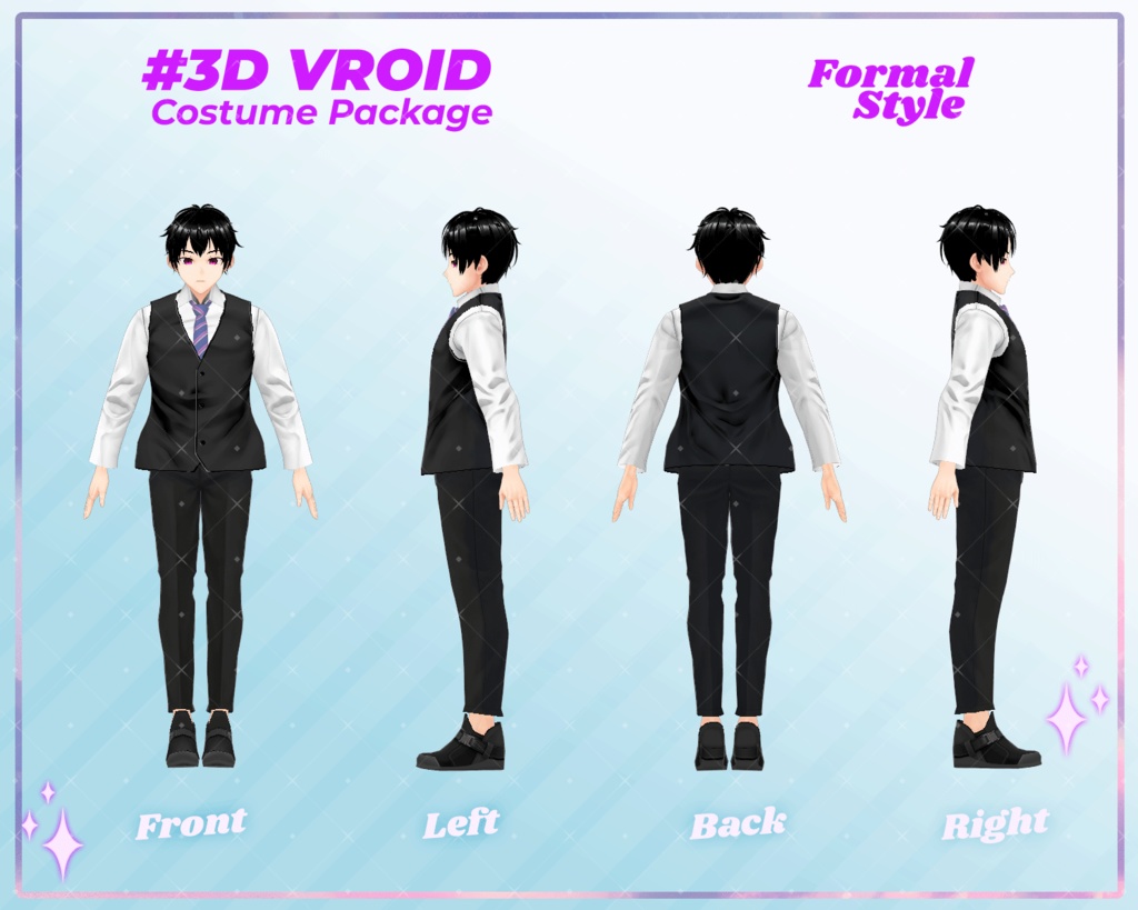 3D VRoid Outfit Pack Formal Style Elegant Suit Collection for VRoid Models | VRoid Clothes, VRoid Costume, VRoid Fashion