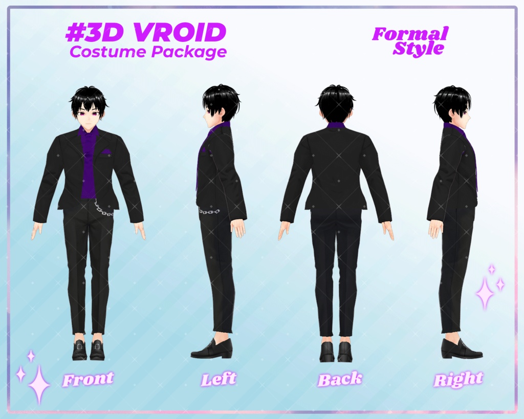 3D VRoid Outfit Pack Formal Style Elegant Suit Collection for VRoid Models | VRoid Clothes, VRoid Costume, VRoid Fashion