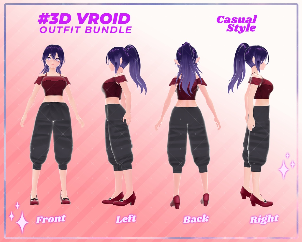 3D VRoid Outfit Pack Casual Style Trendy & Streetwear Clothes for VRoid Models | VRoid Clothes, VRoid Costume, VRoid Fashion