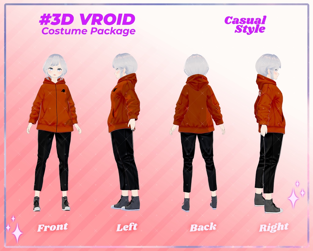 3D VRoid Outfit Pack Casual Style Trendy & Streetwear Clothes for VRoid Models | VRoid Clothes, VRoid Costume, VRoid Fashion