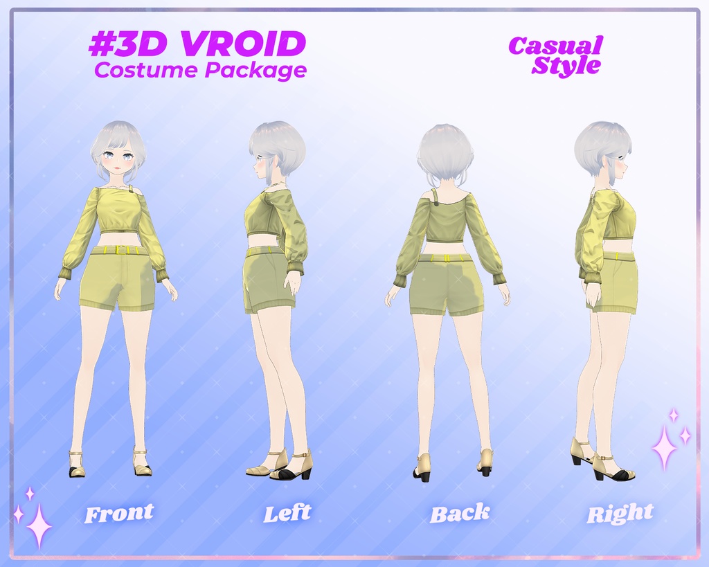3D VRoid Outfit Pack Casual Style Colorful & Trendy Fashion for VRoid Models | VRoid Clothes, VRoid Costume, VRoid Fashion