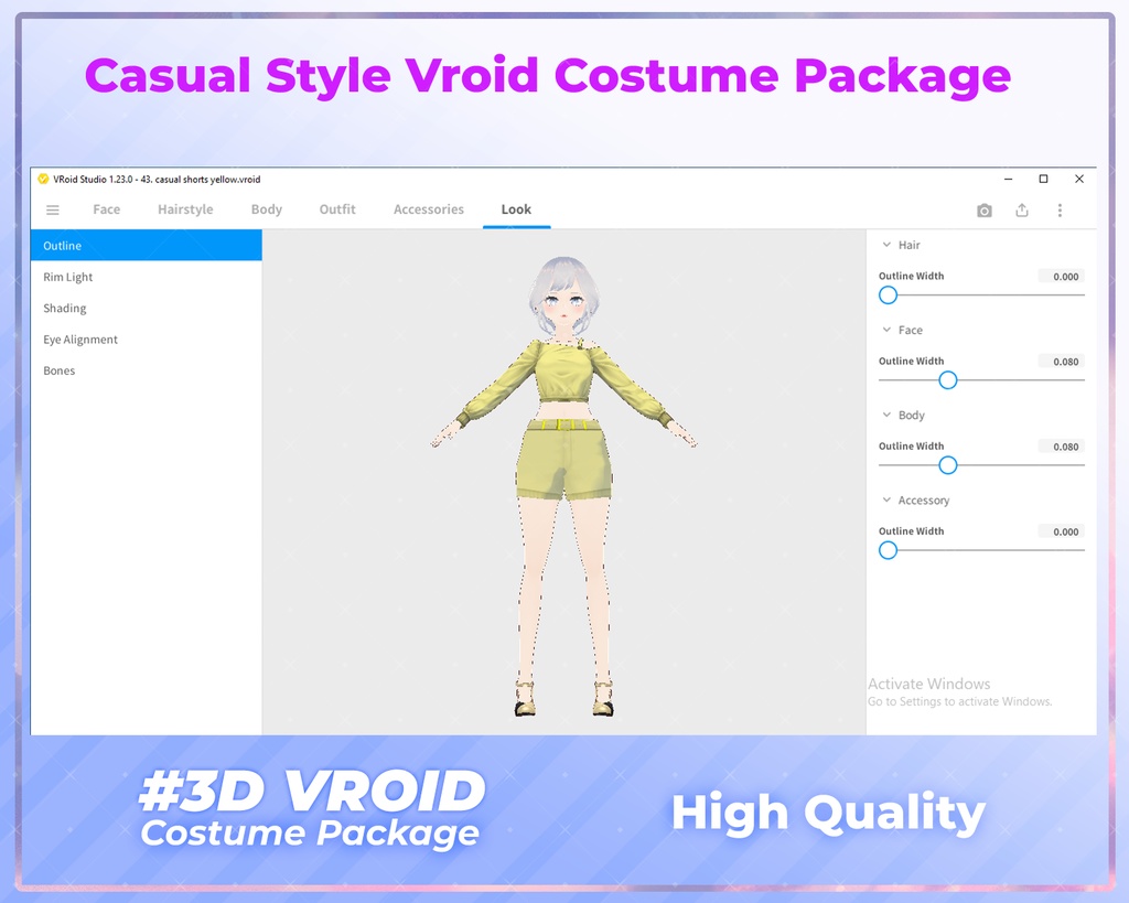 3D VRoid Outfit Pack Casual Style Colorful & Trendy Fashion for VRoid Models | VRoid Clothes, VRoid Costume, VRoid Fashion