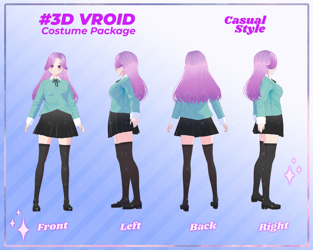 3D VRoid Outfit Pack Casual Style Colorful & Trendy Fashion for VRoid Models | VRoid Clothes, VRoid Costume, VRoid Fashion