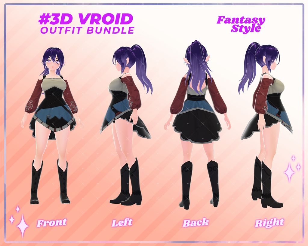 3D VRoid Outfit Pack Fantasy Style Mystic & Enchanted Dresses for VRoid Models | VRoid Clothes, VRoid Costume, VRoid Fashion