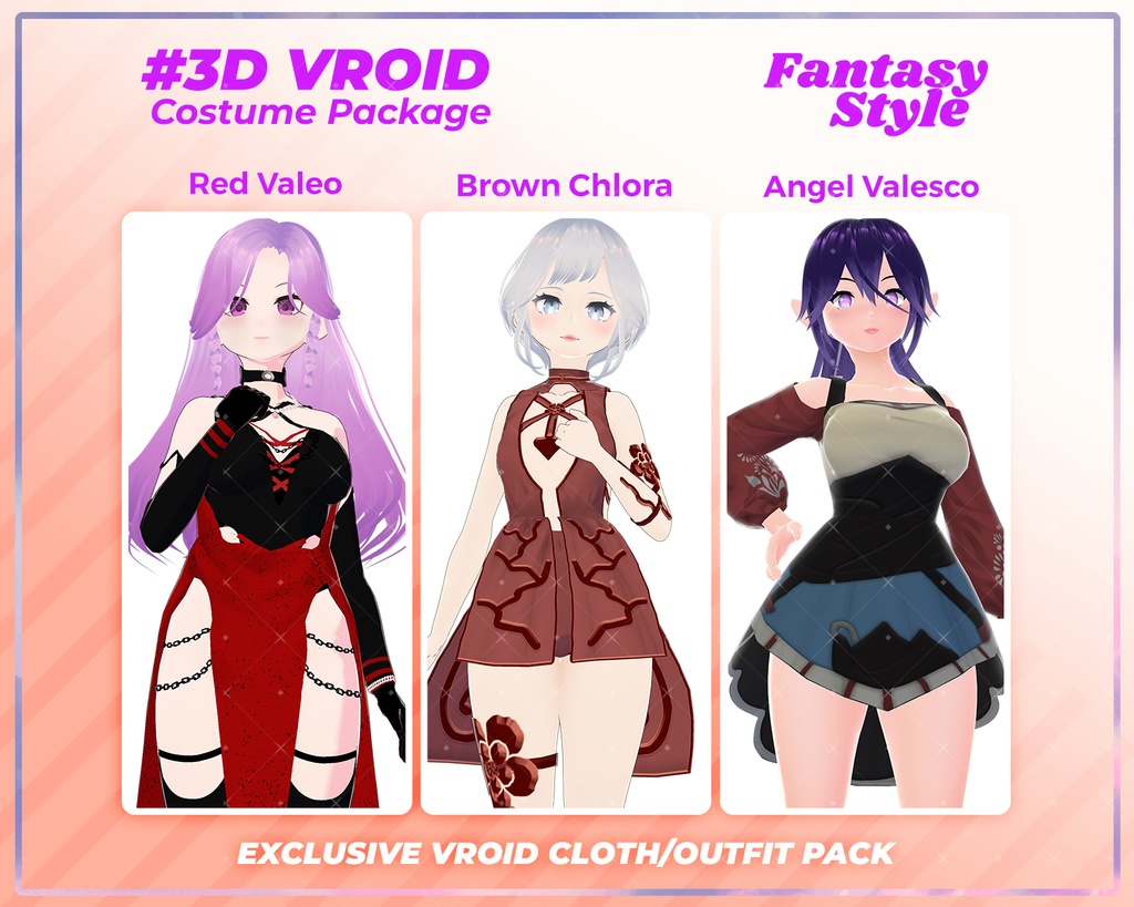 3D VRoid Outfit Pack Fantasy Style Mystic & Enchanted Dresses for VRoid Models | VRoid Clothes, VRoid Costume, VRoid Fashion