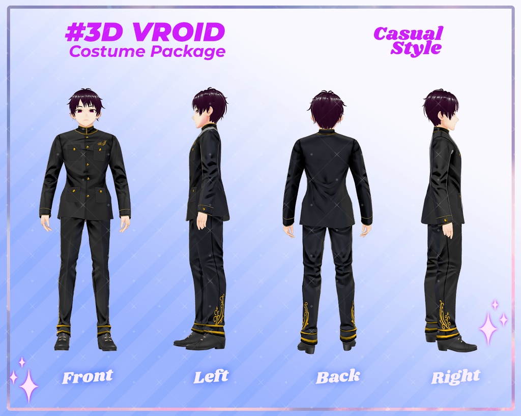 3D VRoid Outfit Pack Casual Style Modern & Cool Male Fashion for VRoid Models | VRoid Clothes, VRoid Costume, VRoid Fashion
