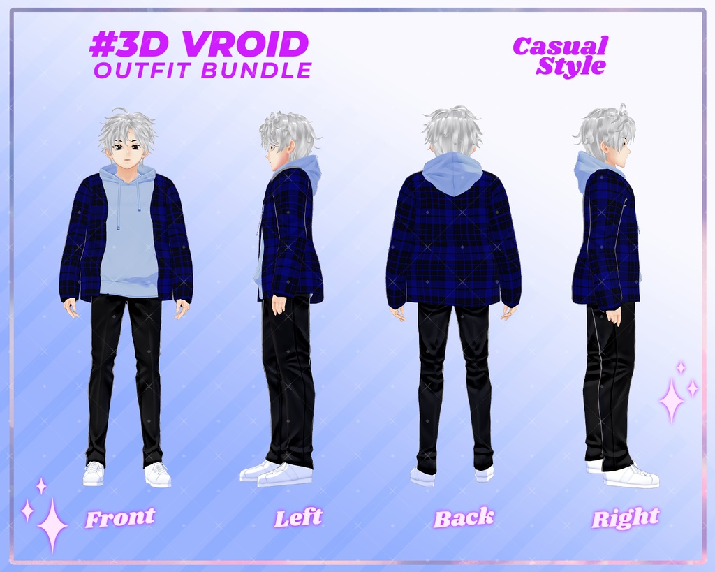 3D VRoid Outfit Pack Casual Style Modern & Cool Male Fashion for VRoid Models | VRoid Clothes, VRoid Costume, VRoid Fashion