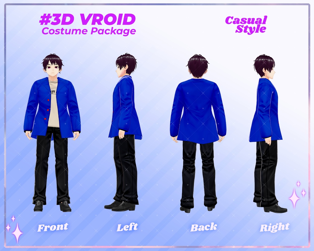 3D VRoid Outfit Pack Casual Style Sleek & Urban Male Fashion for VRoid Models | VRoid Clothes, VRoid Costume, VRoid Fashion