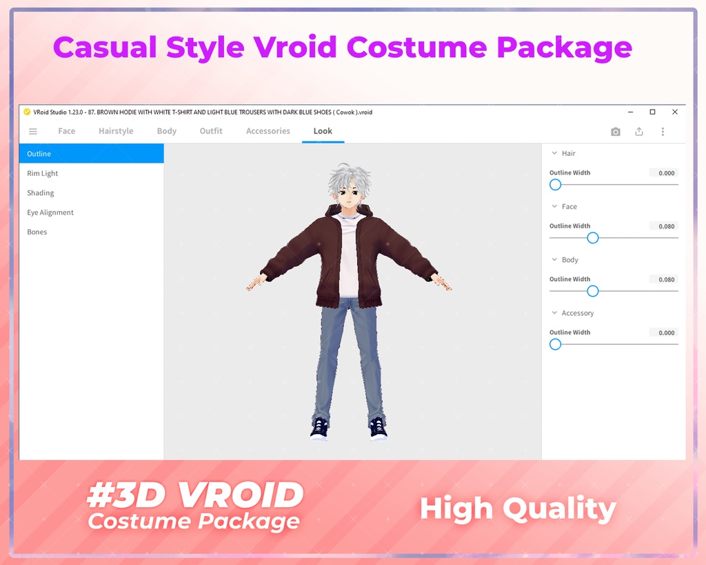3D VRoid Outfit Pack Casual Style Cozy & Stylish Male Fashion for VRoid Models | VRoid Clothes, VRoid Costume, VRoid Fashion