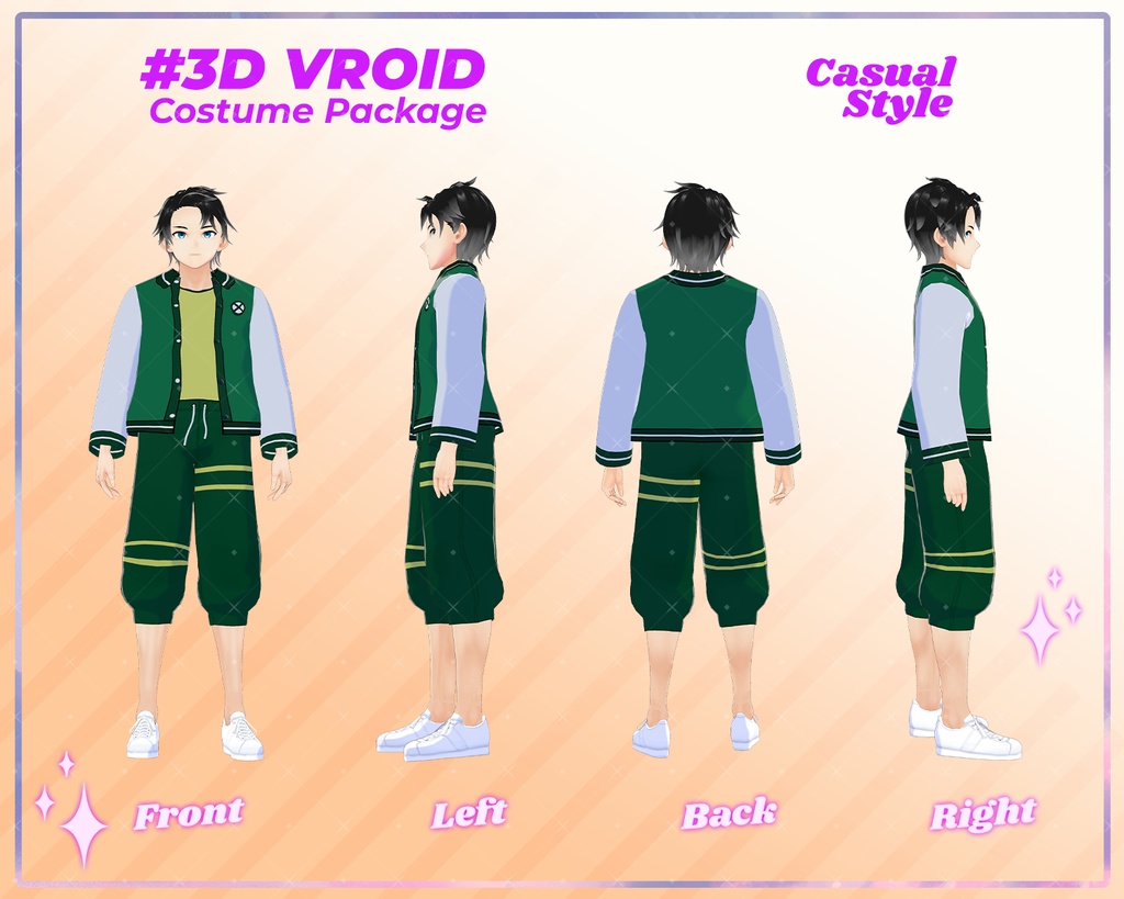 3D VRoid Outfit Pack Casual Style Trendy & Versatile Male Fashion for VRoid Models | VRoid Clothes, VRoid Costume, VRoid Fashion
