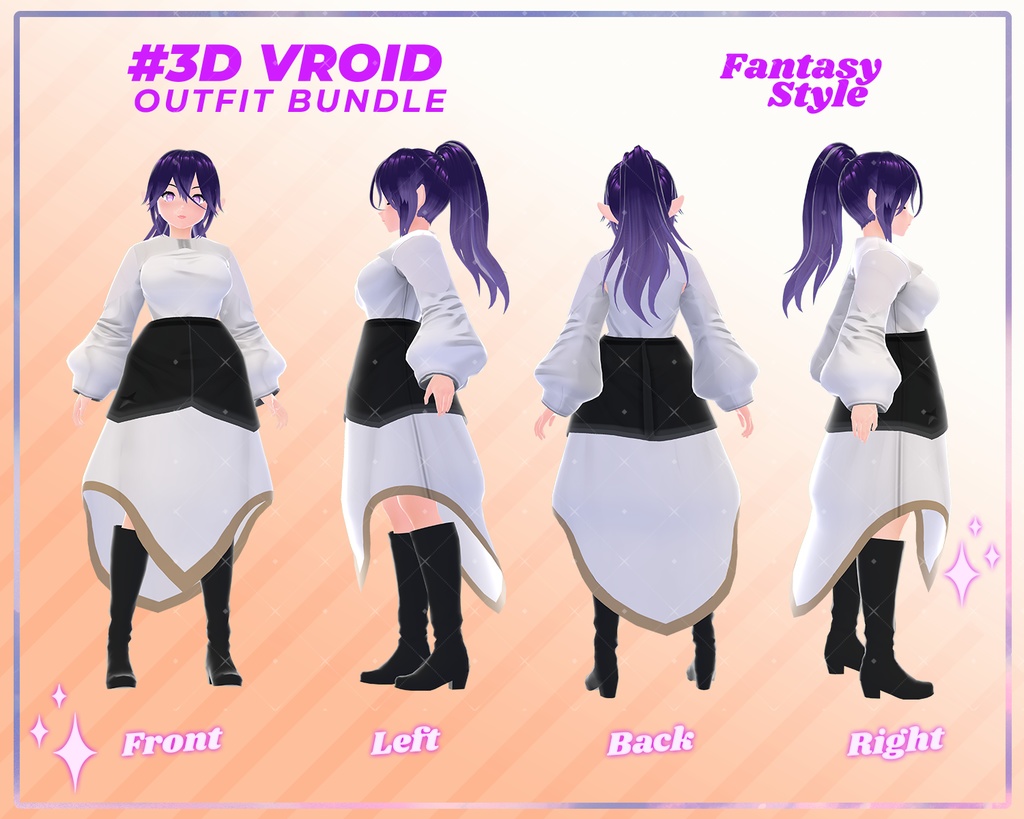 3D VRoid Outfit Pack Fantasy Style Divine & Royal Costumes for VRoid Models | VRoid Clothes, VRoid Costume, VRoid Fashion