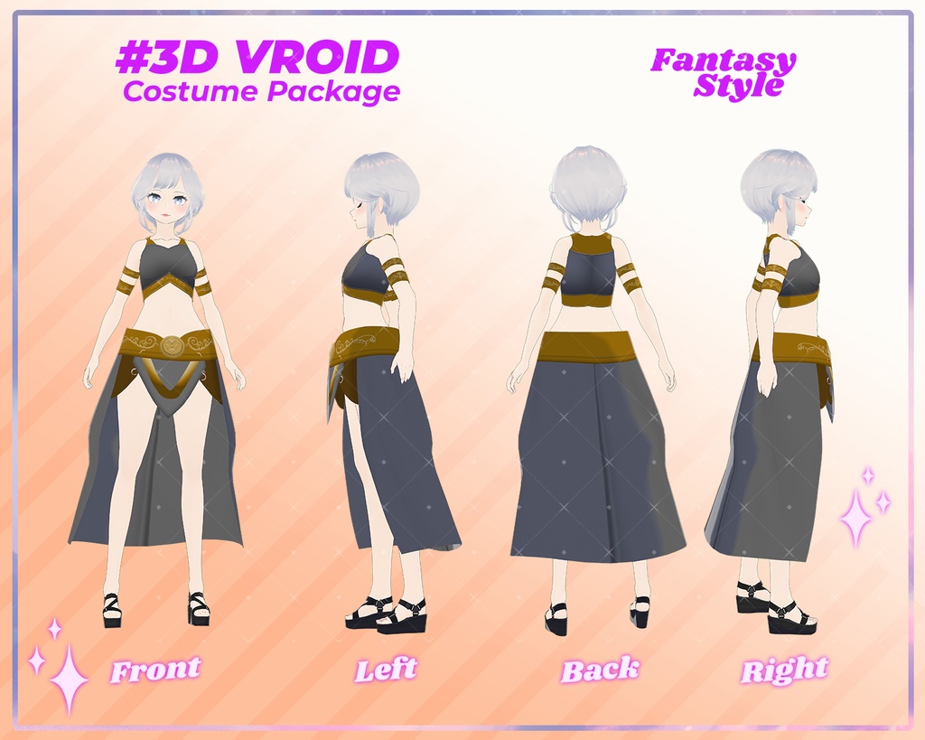 3D VRoid Outfit Pack Fantasy Style Divine & Royal Costumes for VRoid Models | VRoid Clothes, VRoid Costume, VRoid Fashion