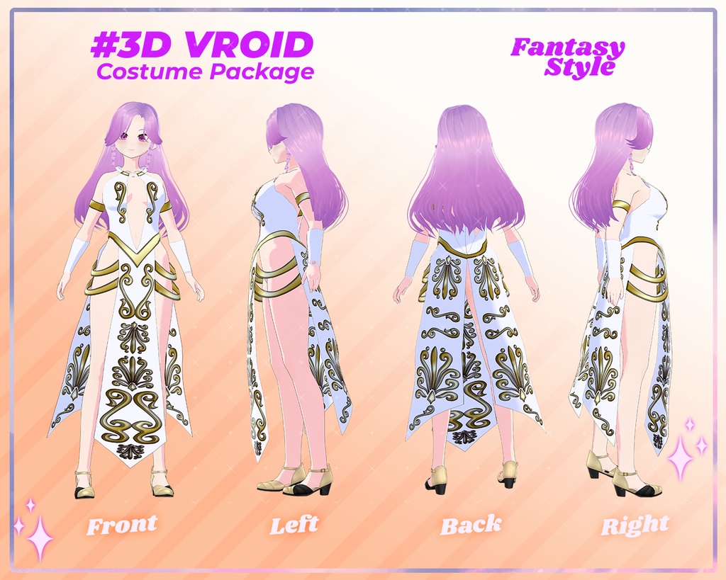 3D VRoid Outfit Pack Fantasy Style Divine & Royal Costumes for VRoid Models | VRoid Clothes, VRoid Costume, VRoid Fashion