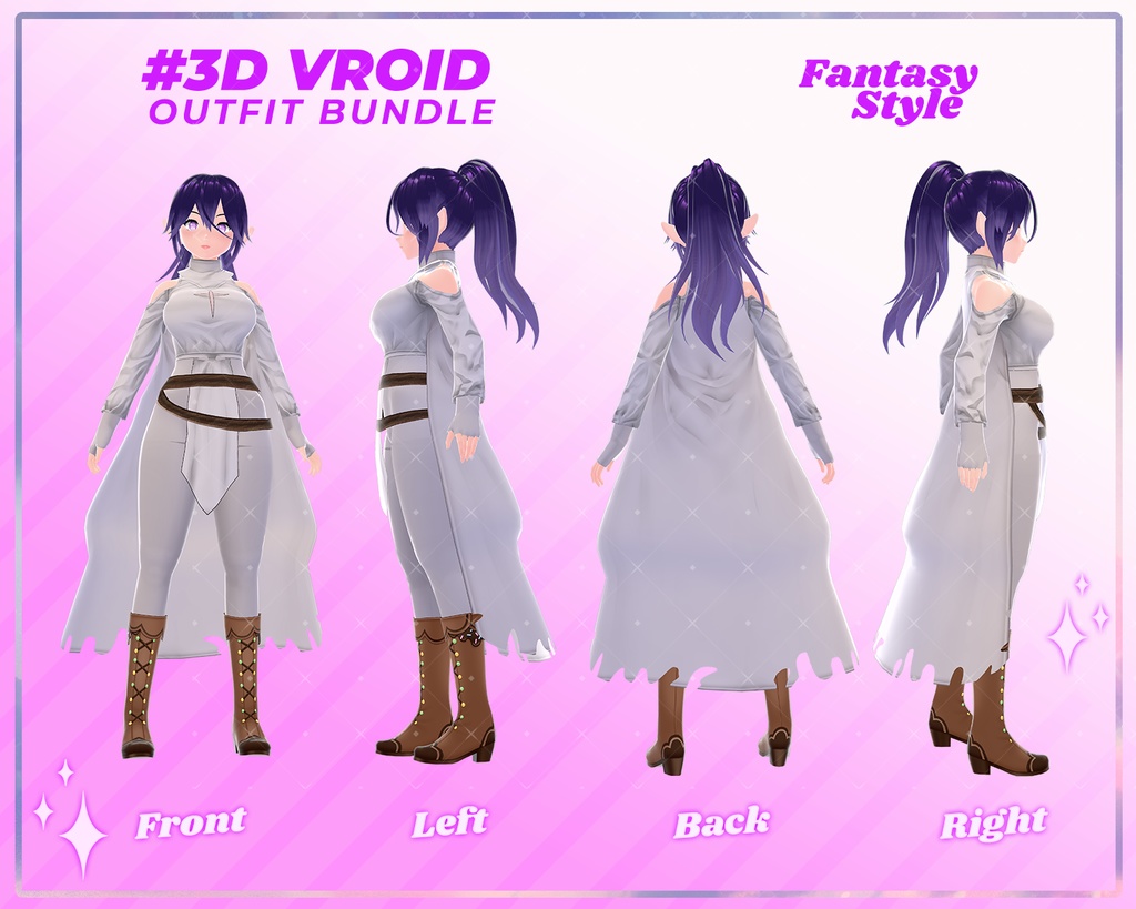 3D VRoid Outfit Pack Fantasy Style Holy & Mystic Priestess Costumes for VRoid Models | VRoid Clothes, VRoid Costume, VRoid Fashion