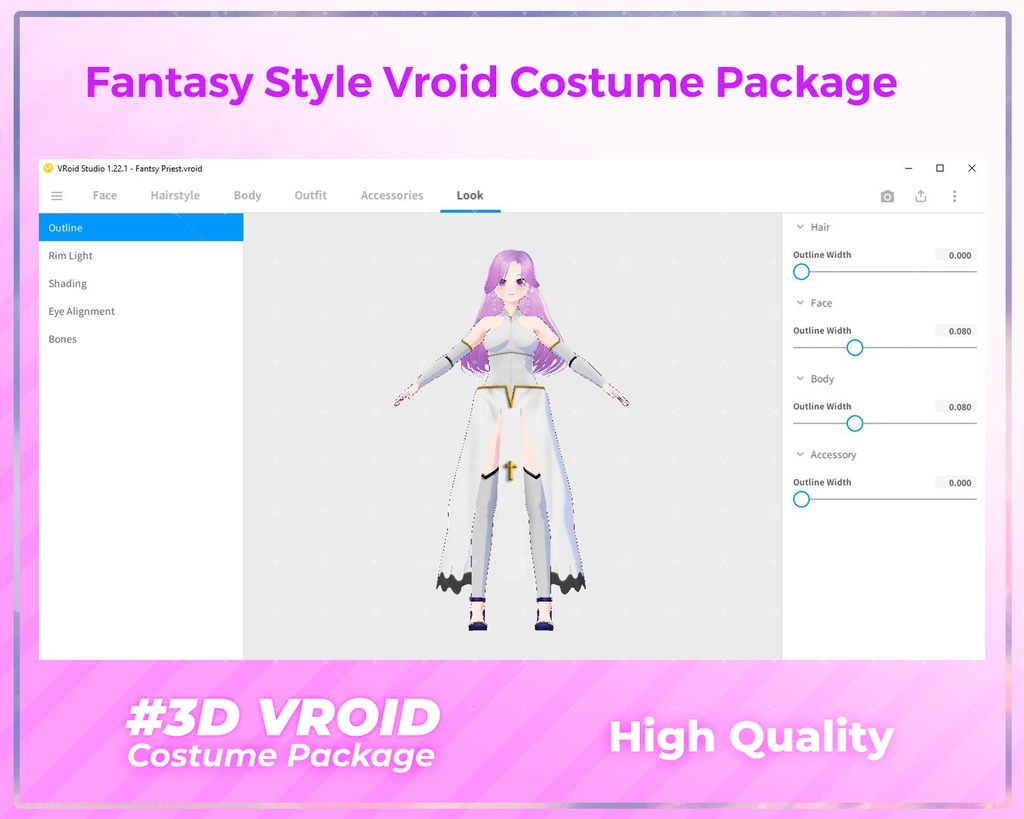 3D VRoid Outfit Pack Fantasy Style Holy & Mystic Priestess Costumes for VRoid Models | VRoid Clothes, VRoid Costume, VRoid Fashion