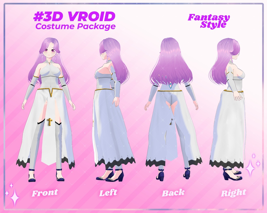 3D VRoid Outfit Pack Fantasy Style Holy & Mystic Priestess Costumes for VRoid Models | VRoid Clothes, VRoid Costume, VRoid Fashion
