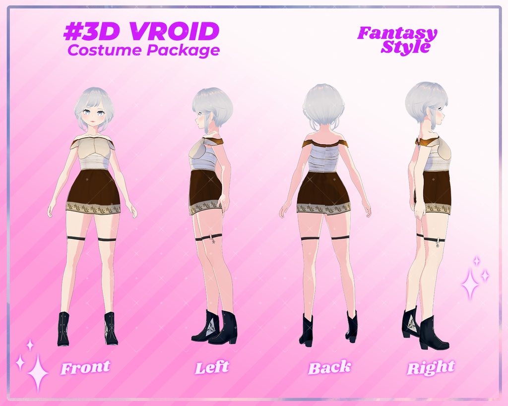 3D VRoid Outfit Pack Fantasy Style Warrior & Royal Princess Attire for VRoid Models | VRoid Clothes, VRoid Costume, VRoid Fashion
