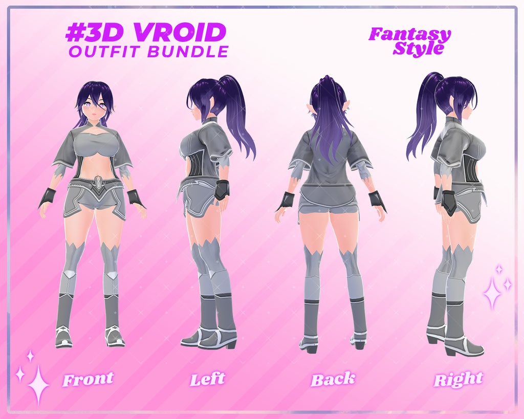 3D VRoid Outfit Pack Fantasy Style Warrior & Royal Princess Attire for VRoid Models | VRoid Clothes, VRoid Costume, VRoid Fashion
