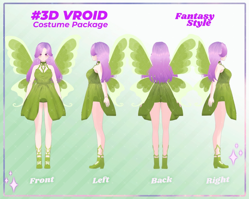 3D VRoid Outfit Pack Fantasy Style Enchanted Warrior & Fairy Costumes for VRoid Models | VRoid Clothes, VRoid Costume, VRoid Fashion