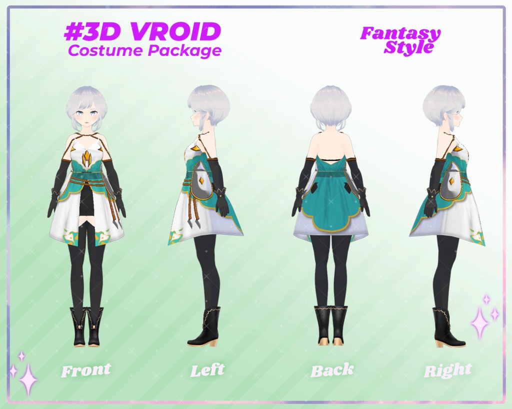3D VRoid Outfit Pack Fantasy Style Enchanted Warrior & Fairy Costumes for VRoid Models | VRoid Clothes, VRoid Costume, VRoid Fashion