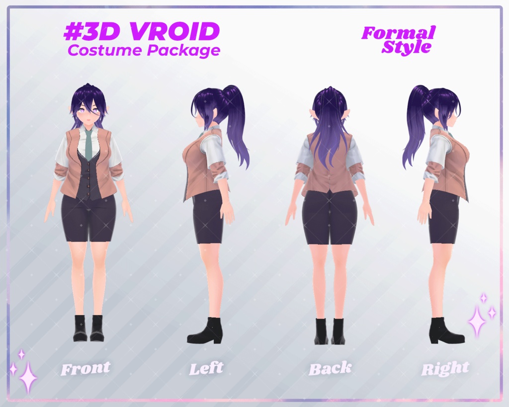 3D VRoid Outfit Pack Formal Style Elegant Office & Business Attire for VRoid Models | VRoid Clothes, VRoid Costume, VRoid Fashion