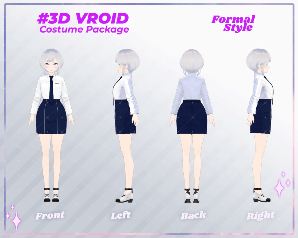 3D VRoid Outfit Pack Formal Style Elegant Office & Business Attire for VRoid Models | VRoid Clothes, VRoid Costume, VRoid Fashion