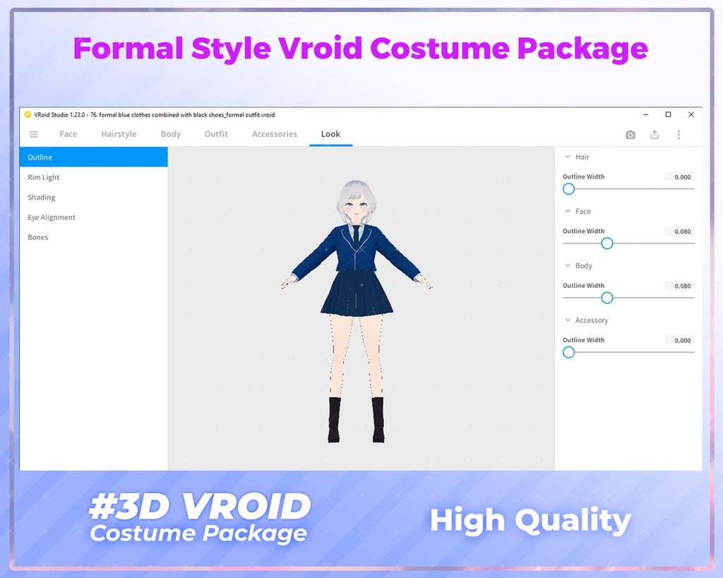 3D VRoid Outfit Pack Elegant Formal Uniforms for VRoid Models | VRoid Clothes, VRoid Uniform, VRoid Captain Suit, VRoid School Blazer