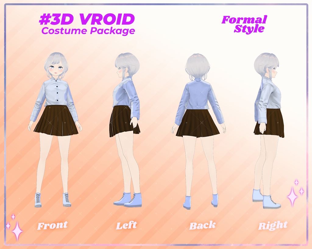 3D VRoid Outfit Pack Formal Style Elegant Business & Office Fashion for VRoid Models | VRoid Clothes, VRoid Costume, VRoid Fashion