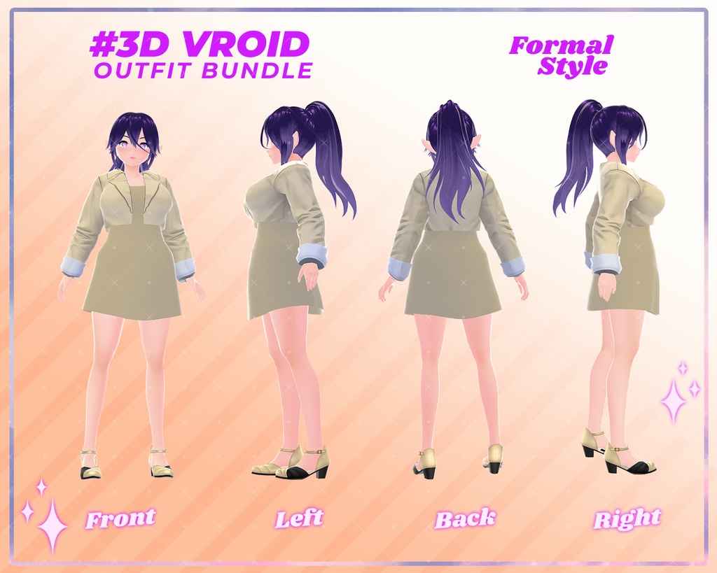 3D VRoid Outfit Pack Formal Style Elegant Business & Office Fashion for VRoid Models | VRoid Clothes, VRoid Costume, VRoid Fashion