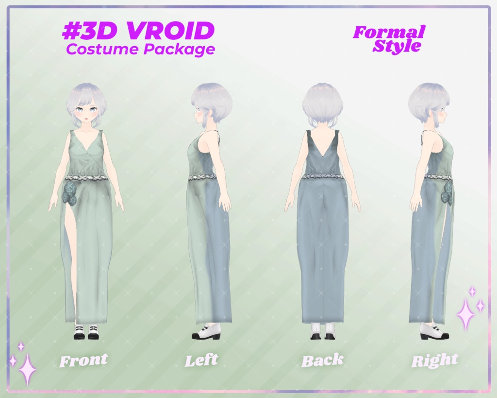 3D VRoid Outfit Pack Formal Style Elegant & Professional Dresses for VRoid Models | VRoid Clothes, VRoid Costume, VRoid Fashion